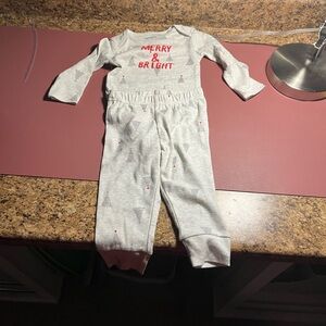 Carter's Light Gray Baby Outfit with Red Text
